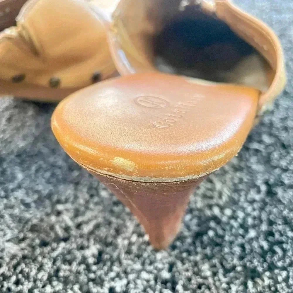Cole Haan Women’s Keena Platform Clog Tan Leather Wedge Heel SZ 9.5 - Picture 4 of 7